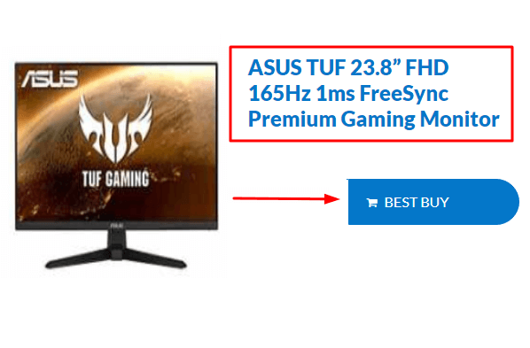 ASUS TUF 23.8” FHD 165Hz 1ms FreeSync Premium Gaming Monitor