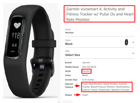 Garmin vivosmart 4, Activity and Fitness Tracker w Pulse Ox and Heart Rate Monitor