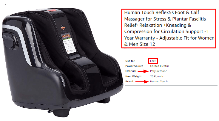 Human Touch Reflex5s Foot & Calf Massager